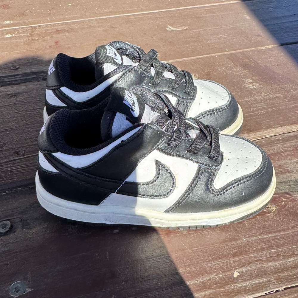 Kids' Toddler Nike Dunk Low Casual Shoes White/Black/White 7c